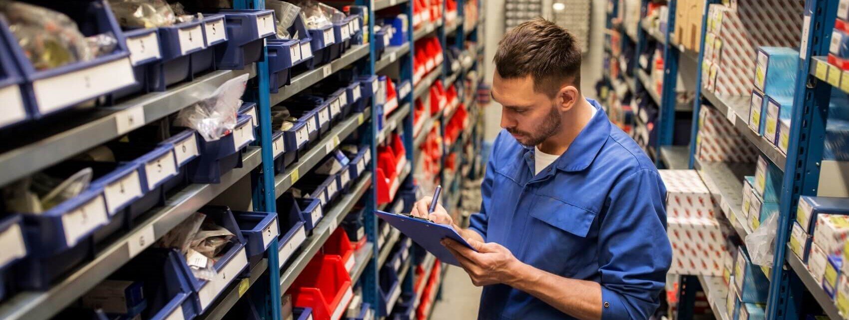 Large parts inventory in the warehouse